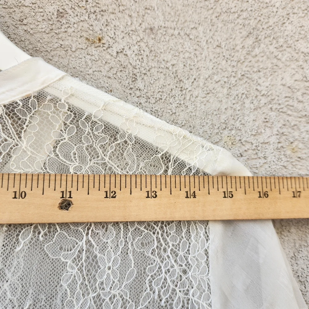 SANDRO Paris Women's Dress US Size 8 White Sheer Embroidered Floral Luxury - Picture 11 of 14